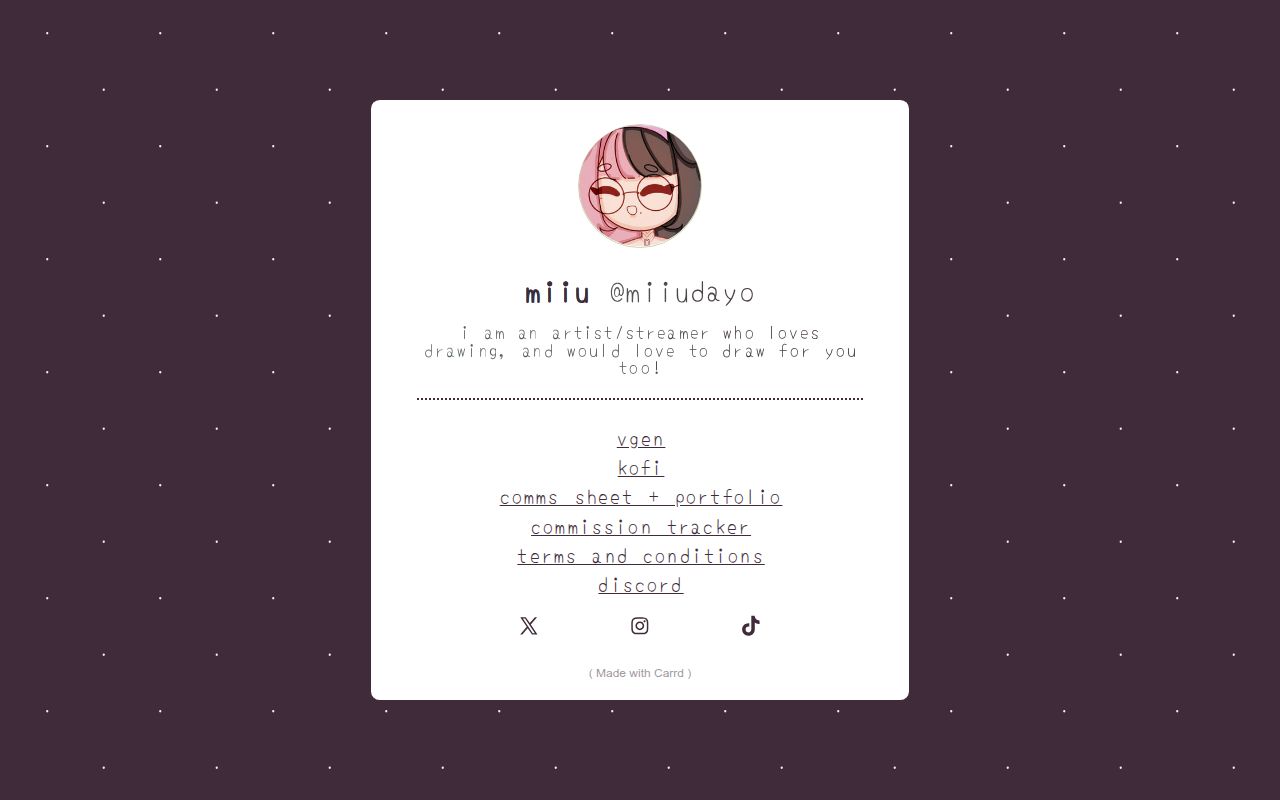 Carrd profile picture for @muuukiiu